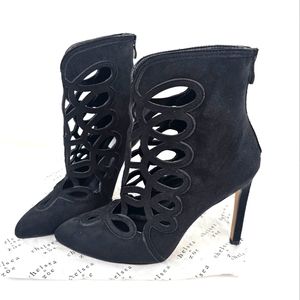 Chelsea  & Zoe Black Suede Cage Heals
